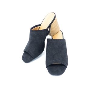 Womens Universal Thread Black Microsuede Open Toe